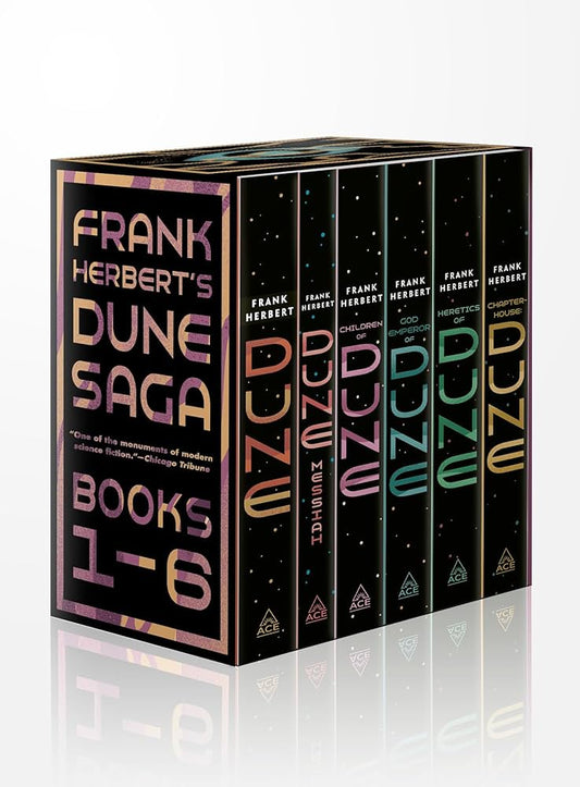 Cover image of Dune Saga 6-Book Box Set by Frank Herbert – Paperback, Paperback