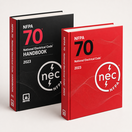 2023 NFPA 70 NEC Paperback Code Book and NEC Handbook Hardcover with Index Tabs