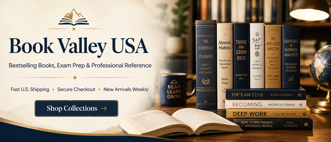 Book Valley USA bookstore banner with professional reference books