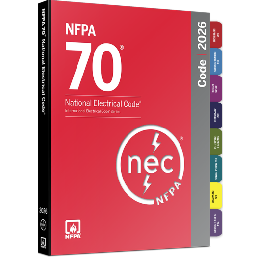 Cover image of NFPA 70 2026 NEC Paperback with Color-Coded Tabs – Journeyman and Master Exam Prep, by National Fire Protection Association (NFPA), Paperback