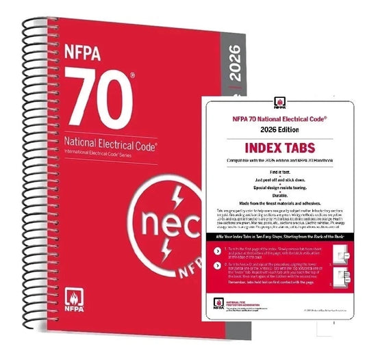 2026 NFPA 70 National Electrical Code (NEC) Spiralbound Book with Self-Adhesive Index Tabs
