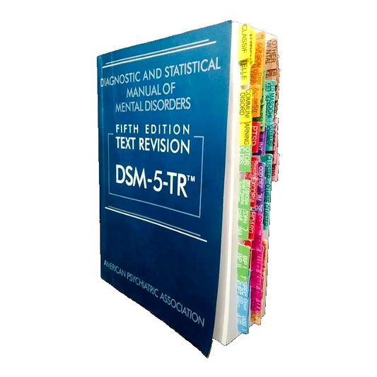 DSM-5-TR Paperback Book with Color-Coded Index Tabs — Diagnostic Manual Bundle