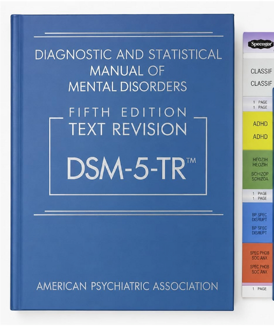 DSM-5-TR Hardcover Book with Color-Coded Index Tabs — Professional Reference Bundle